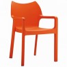 Diva Resin Outdoor Dining Arm Chair Orange - Diva Resin Outdoor Dining Arm Chair Orange