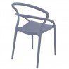 Pia Dining Chair (Dark Gray) - Back Angled - Pia Dining Chair (Dark Gray) - Back Angled