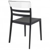 Moon Dining Chair Black Transparent (White) - Back Angled - Moon Dining Chair Black Transparent (White) - Back Angled