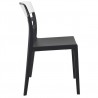 Moon Dining Chair Black Transparent (White) - Side - Moon Dining Chair Black Transparent (White) - Side