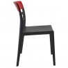 Moon Dining Chair Black Transparent (Red) - Side - Moon Dining Chair Black Transparent (Red) - Side