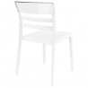 Moon Dining Chair White Transparent (Clear) - Back Angled - Moon Dining Chair White Transparent (Clear) - Back Angled