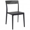 Flash Dining Chair Black Transparent (Black) - Front Angled - Flash Dining Chair Black Transparent (Black) - Front Angled