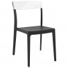 Flash Dining Chair Black Transparent (White) - Front Angled - Flash Dining Chair Black Transparent (White) - Front Angled