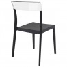 Flash Dining Chair Black Transparent (White) - Back Angled - Flash Dining Chair Black Transparent (White) - Back Angled