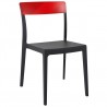 Flash Dining Chair Black Transparent (Red) - Front Angled - Flash Dining Chair Black Transparent (Red) - Front Angled