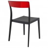 Flash Dining Chair Black Transparent (Red) - Back Angled - Flash Dining Chair Black Transparent (Red) - Back Angled