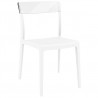 Flash Dining Chair White Transparent (Clear) - Front Angled - Flash Dining Chair White Transparent (Clear) - Front Angled