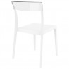 Flash Dining Chair White Transparent (Clear) - Back Angled - Flash Dining Chair White Transparent (Clear) - Back Angled