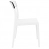 Flash Dining Chair White Transparent (Black) - Side - Flash Dining Chair White Transparent (Black) - Side