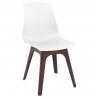 Compamia Mio PP Modern Dining Chair - White with Brown Legs - Compamia Mio PP Modern Dining Chair - White with Brown Legs