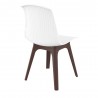 Compamia Mio PP Modern Dining Chair - White with Brown Legs - Compamia Mio PP Modern Dining Chair - White with Brown Legs