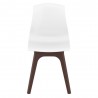 Compamia Mio PP Modern Dining Chair - White with Brown Legs - Compamia Mio PP Modern Dining Chair - White with Brown Legs