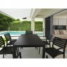 Artemis Resin Rectangle Dining Set with 6 arm chairs Black - Artemis Resin Rectangle Dining Set with 6 arm chairs Black