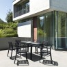 Ares Resin Rectangle Dining Set with 6 chairs Dark Gray - Ares Resin Rectangle Dining Set with 6 chairs Dark Gray