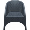 Aruba Resin Wickerlook Chair - Dark Gray - Front - Aruba Resin Wickerlook Chair - Dark Gray - Front