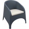 Aruba Resin Wickerlook Chair - Dark Gray - Front Angled with Cushion - Aruba Resin Wickerlook Chair - Dark Gray - Front Angled with Cushion