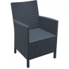 California Resin Wickerlook Chair Dark Gray - Front Angled - California Resin Wickerlook Chair Dark Gray - Front Angled