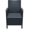 California Resin Wickerlook Chair Dark Gray - Front - California Resin Wickerlook Chair Dark Gray - Front