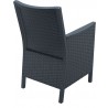 California Resin Wickerlook Chair Dark Gray - Back Angled - California Resin Wickerlook Chair Dark Gray - Back Angled