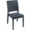Florida Resin Wickerlook Dining Chair Dark Gray - Front Angle - Florida Resin Wickerlook Dining Chair Dark Gray - Front Angle
