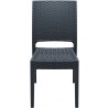 Florida Resin Wickerlook Dining Chair Dark Gray - Front - Florida Resin Wickerlook Dining Chair Dark Gray - Front