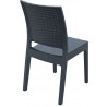 Florida Resin Wickerlook Dining Chair Dark Gray - Back Angled - Florida Resin Wickerlook Dining Chair Dark Gray - Back Angled