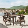 5 Piece Set Brown with Side Chairs - Brown - 5 Piece Set Brown with Side Chairs - Brown