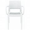 Capri Resin Dining Arm Chair - White Front - Capri Resin Dining Arm Chair - White Front