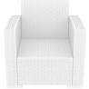 Monaco Resin Patio Club Chair with Cushion - White - Front - Monaco Resin Patio Club Chair with Cushion - White - Front