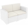 Monaco Resin Patio Loveseat with Cushion - White - Monaco Resin Patio Loveseat with Cushion - White