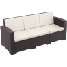 Monaco Resin Patio Sofa with Cushion - brown - With Pillow - Monaco Resin Patio Sofa with Cushion - brown - With Pillow
