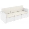 Monaco Resin Patio Sofa with Cushion - Whtie - With Pillow - Monaco Resin Patio Sofa with Cushion - Whtie - With Pillow