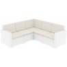 Monaco Resin Patio Sectional 5 piece Brown with Cushion - White - Monaco Resin Patio Sectional 5 piece Brown with Cushion - White