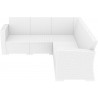 Monaco Resin Patio Sectional 5 piece Brown with Cushion - White - Monaco Resin Patio Sectional 5 piece Brown with Cushion - White
