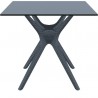Ibiza Square Table 31 inch Dark Grey - Front