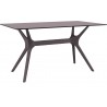 Ibiza Rectangle Table 55 inch Brown - Angled