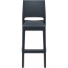 Jamaica Resin Wickerlook Barstool Dark Gray - Front - Jamaica Resin Wickerlook Barstool Dark Gray - Front