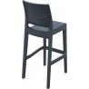 Jamaica Resin Wickerlook Barstool Dark Gray - Back Angled - Jamaica Resin Wickerlook Barstool Dark Gray - Back Angled