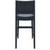 Jamaica Resin Wickerlook Barstool Dark Gray - Back - Jamaica Resin Wickerlook Barstool Dark Gray - Back