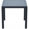 Orlando Resin Wickerlook Square Dining Table - Dark Gray - Front