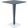 Riva Werzalit Top Square Bar Height Table Dark Gray 27.5 inch - Angled - Riva Werzalit Top Square Bar Height Table Dark Gray 27.5 inch - Angled