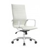 Woodstock Marketing Janis High Back Swivel Arm Chair -White Front Perspective - Woodstock Marketing Janis High Back Swivel Arm Chair -White Front Perspective