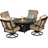 Patio Resort Lifestyle Jamaica 52" Round Fire Table - With Set