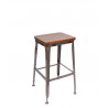 Lincoln Backless Barstool With Steel Frame And Clear Coat Finish - Aluminum Ash - Lincoln Backless Barstool With Steel Frame And Clear Coat Finish - Aluminum Ash