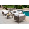 Martinique 24.5" Square End Table in Granite - Lifestyle