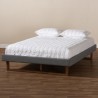 Baxton Studio Liliya Upholstered Wood Platform Bed Frame - Light Grey
