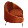 Moe's Home Collection Abigail Curved Chaise - Orange - Side - Moe's Home Collection Abigail Curved Chaise - Orange - Side