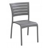 Aluminum Side Chair W/ Groove Cut Out - Warm Grey - Aluminum Side Chair W/ Groove Cut Out - Warm Grey