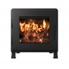MF Fire Nova Wood Stove - Black - Front - MF Fire Nova Wood Stove - Black - Front